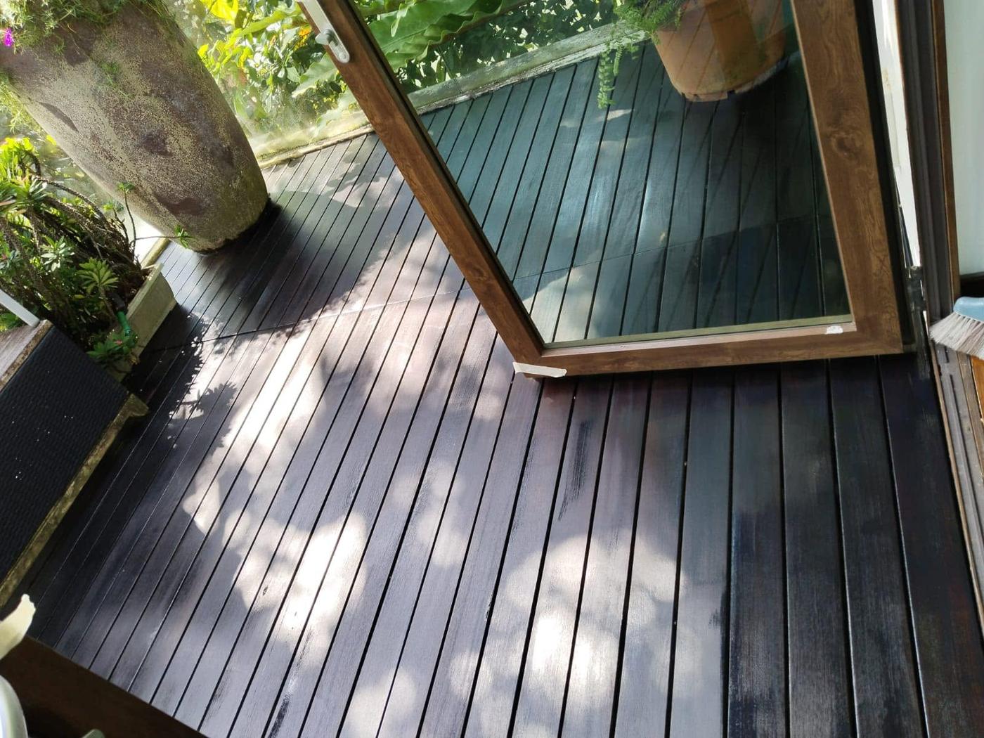 Garden-side deck refinished