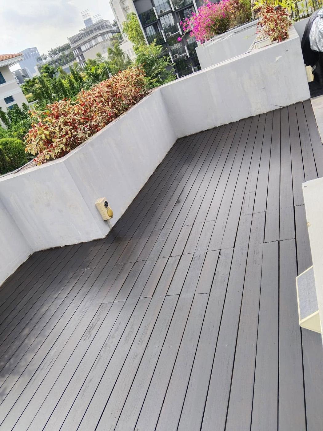 Roof terrace deck after restoration