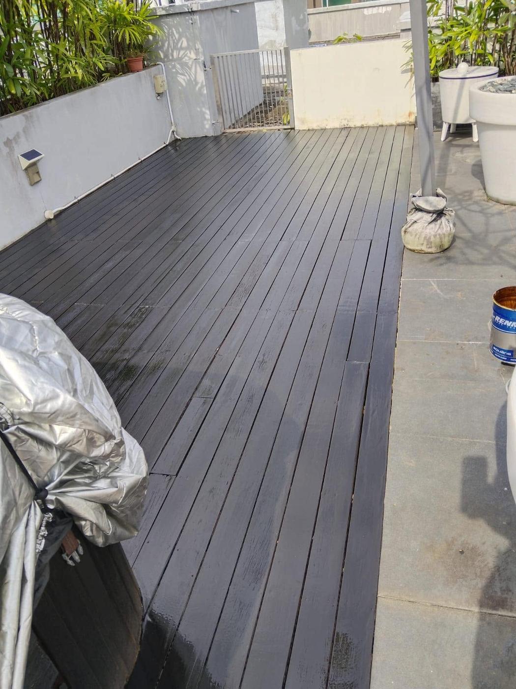 Roof terrace after re-oiling