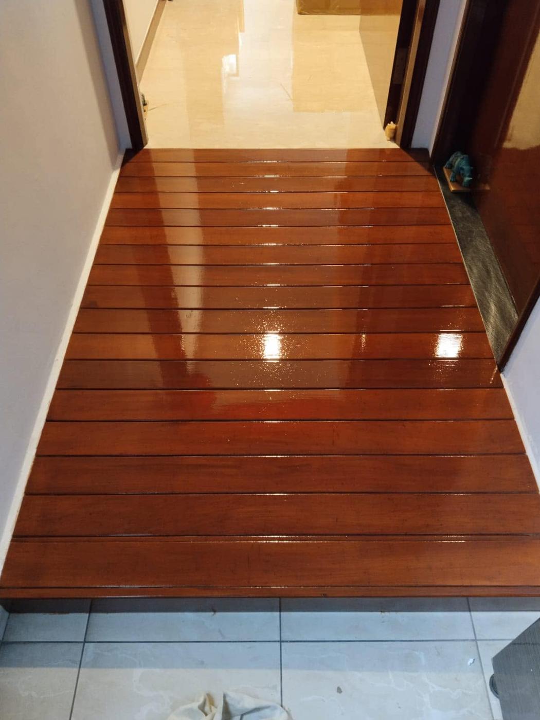 Timber deck gloss finish