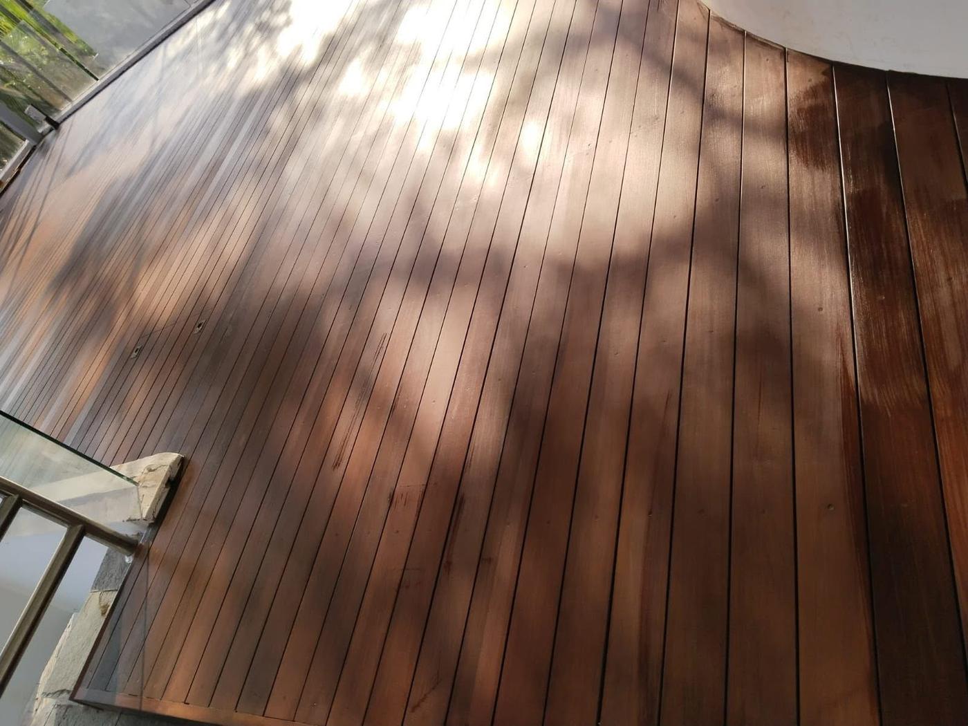 Freshly oiled deck